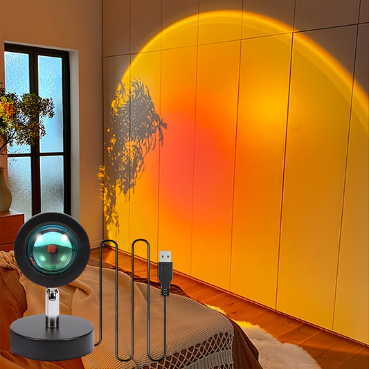 1pc Sunset Light Projector - 16 Color Changing, USB Powered, Remote Controlled, Romantic Floor Lamp - Perfect for Bedroom, Living Room Decors, Photo Background, and Romantic Gifts for Women