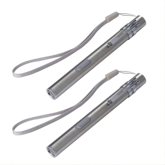 2pcs High Lumen USB Rechargeable Mini LED Flashlight - Portable Pen Light for Outdoor and Emergency Use